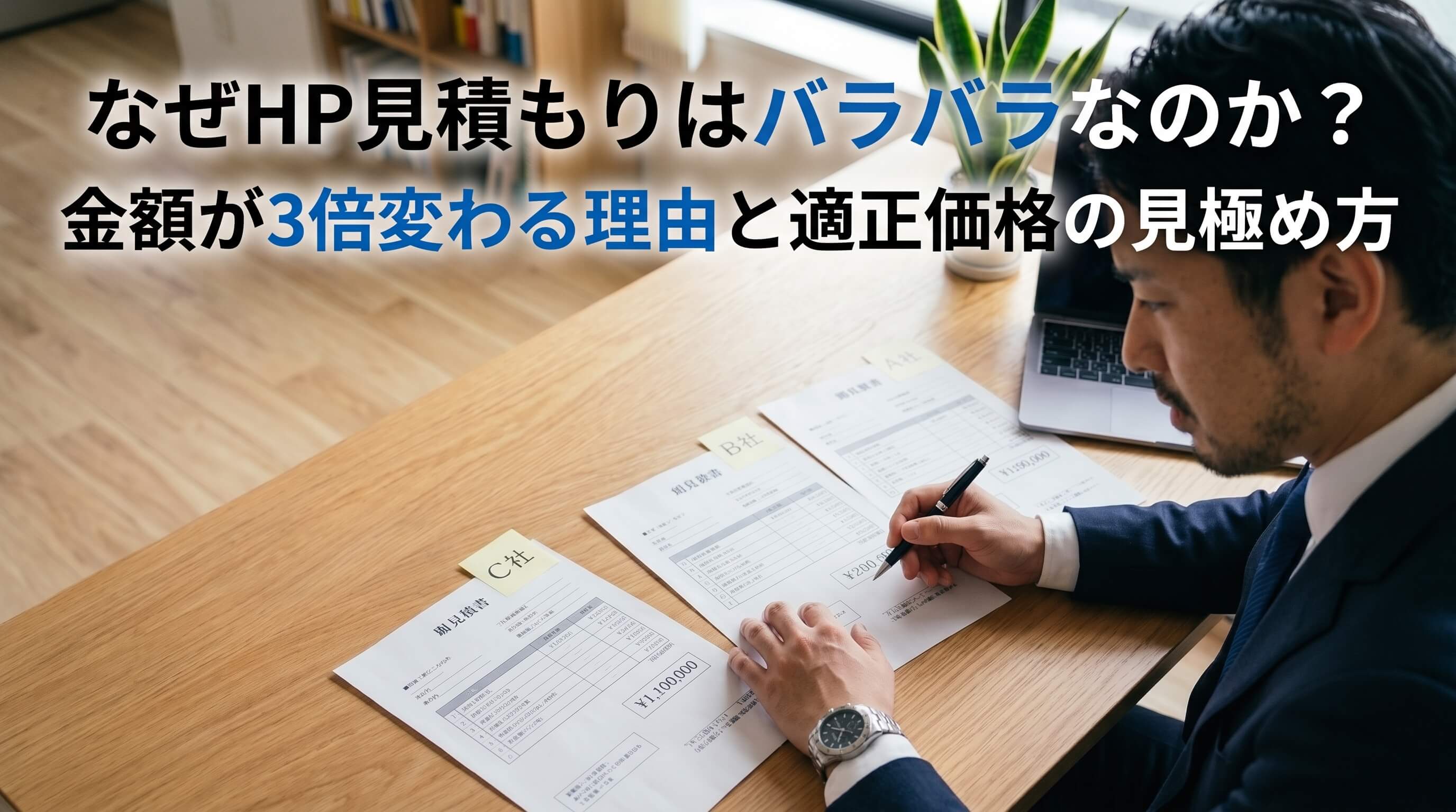 見積もりがバラバラなのはなぜ？適正価格を見極める3つのステップ