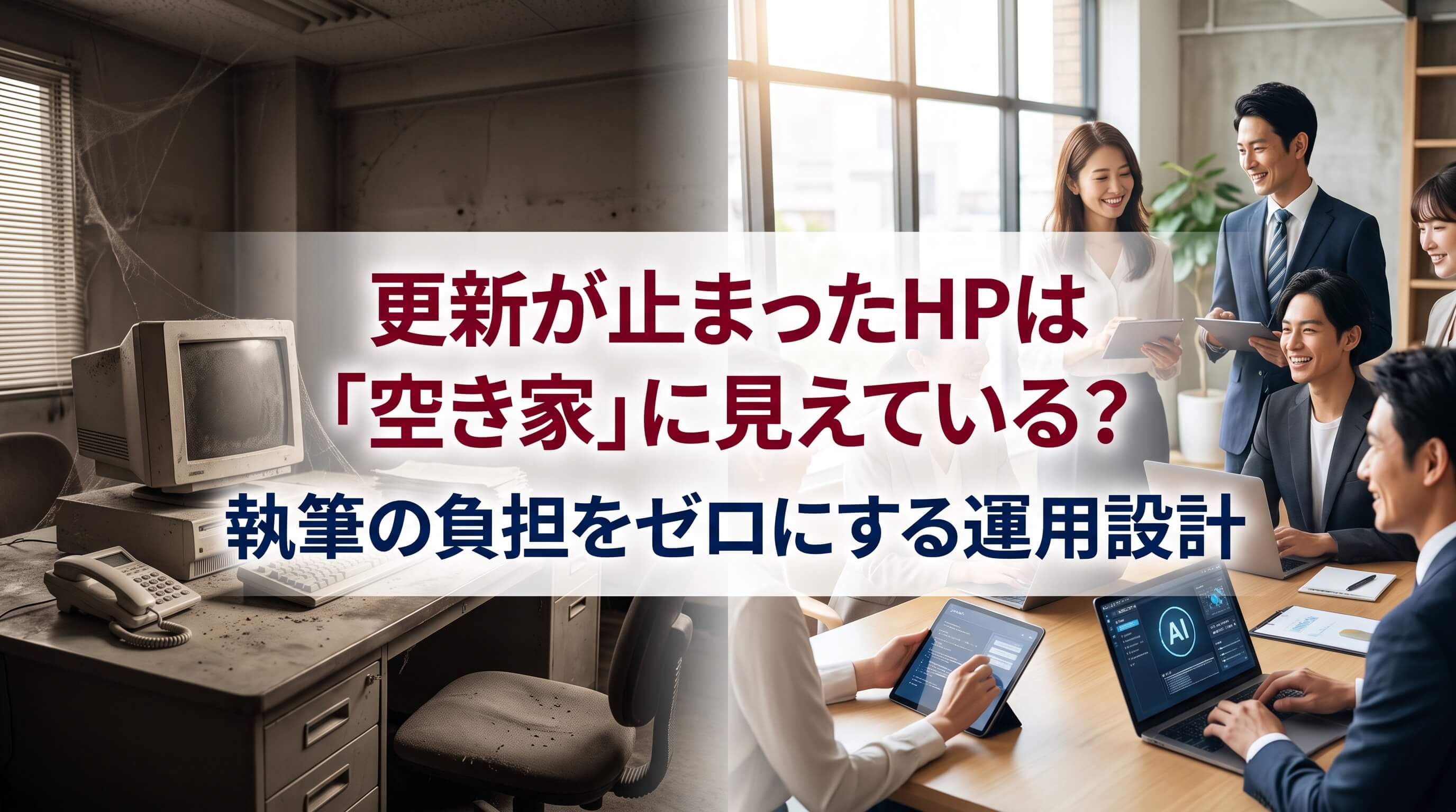 更新が止まったホームページを「空き家」にしない！忙しい経営者が執筆から解放される現実的な運用設計