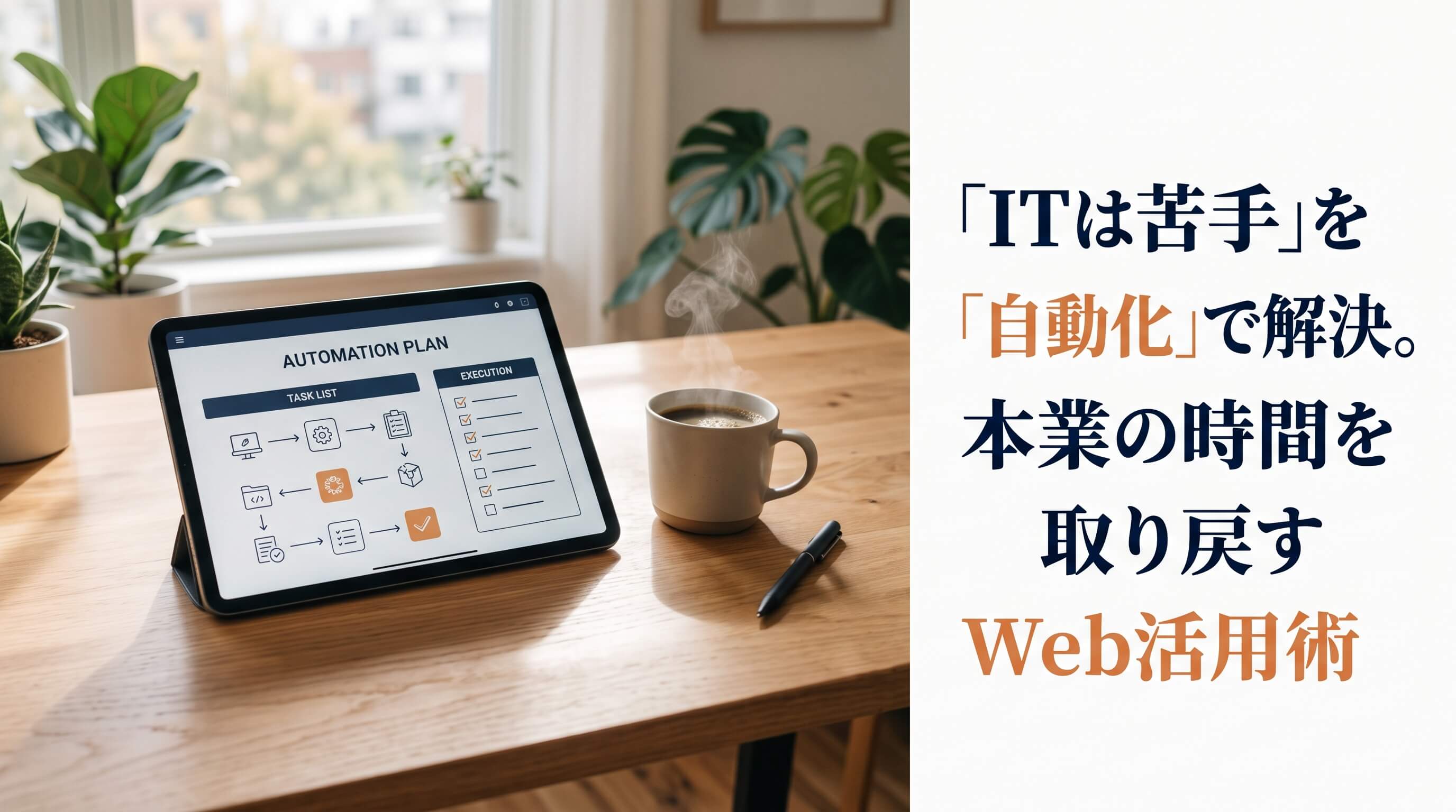ITが苦手でも大丈夫。Webサイトと自動化でルーチン業務を削減し、本業の時間を取り戻す方法
