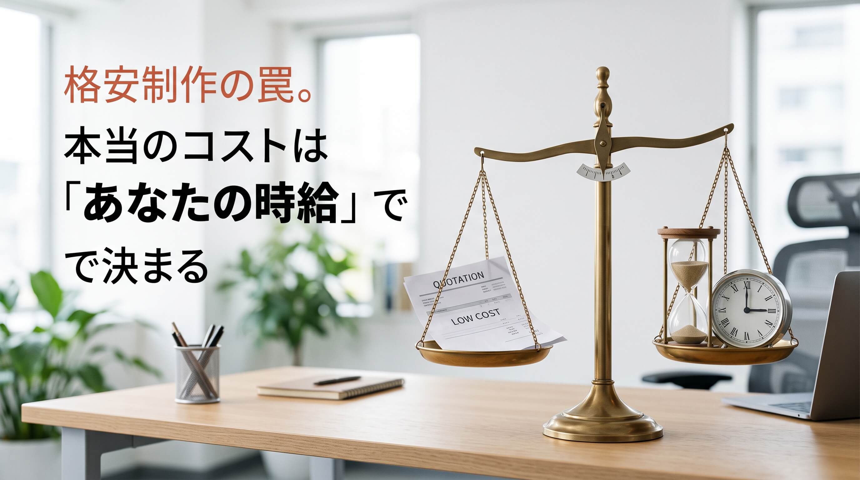 格安Web制作の落とし穴。自分の時給で計算する、失敗しない投資の判断基準